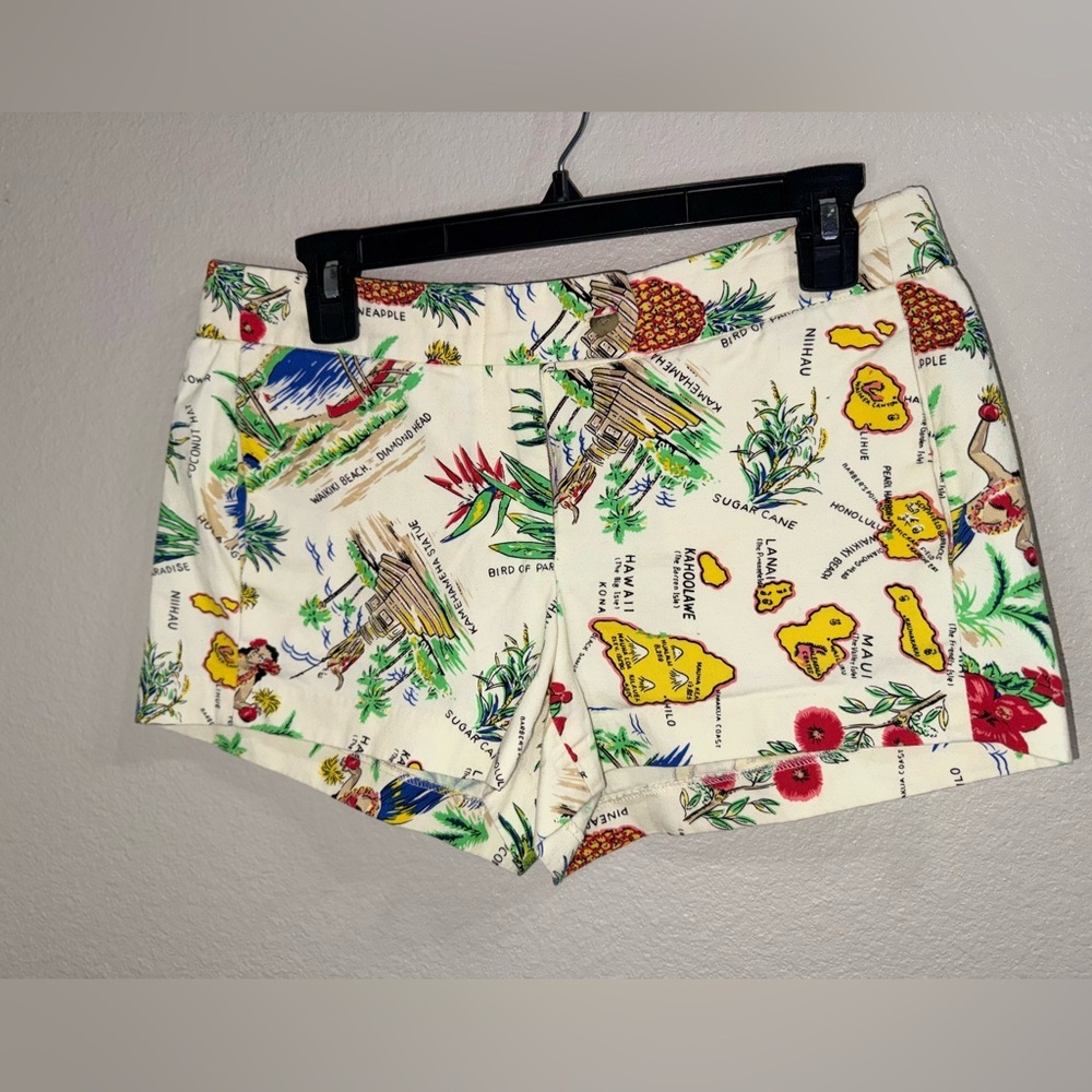 J. Crew Chino City Fit Hawaiian Graphic‎ illustrated Map Shorts- Size 4